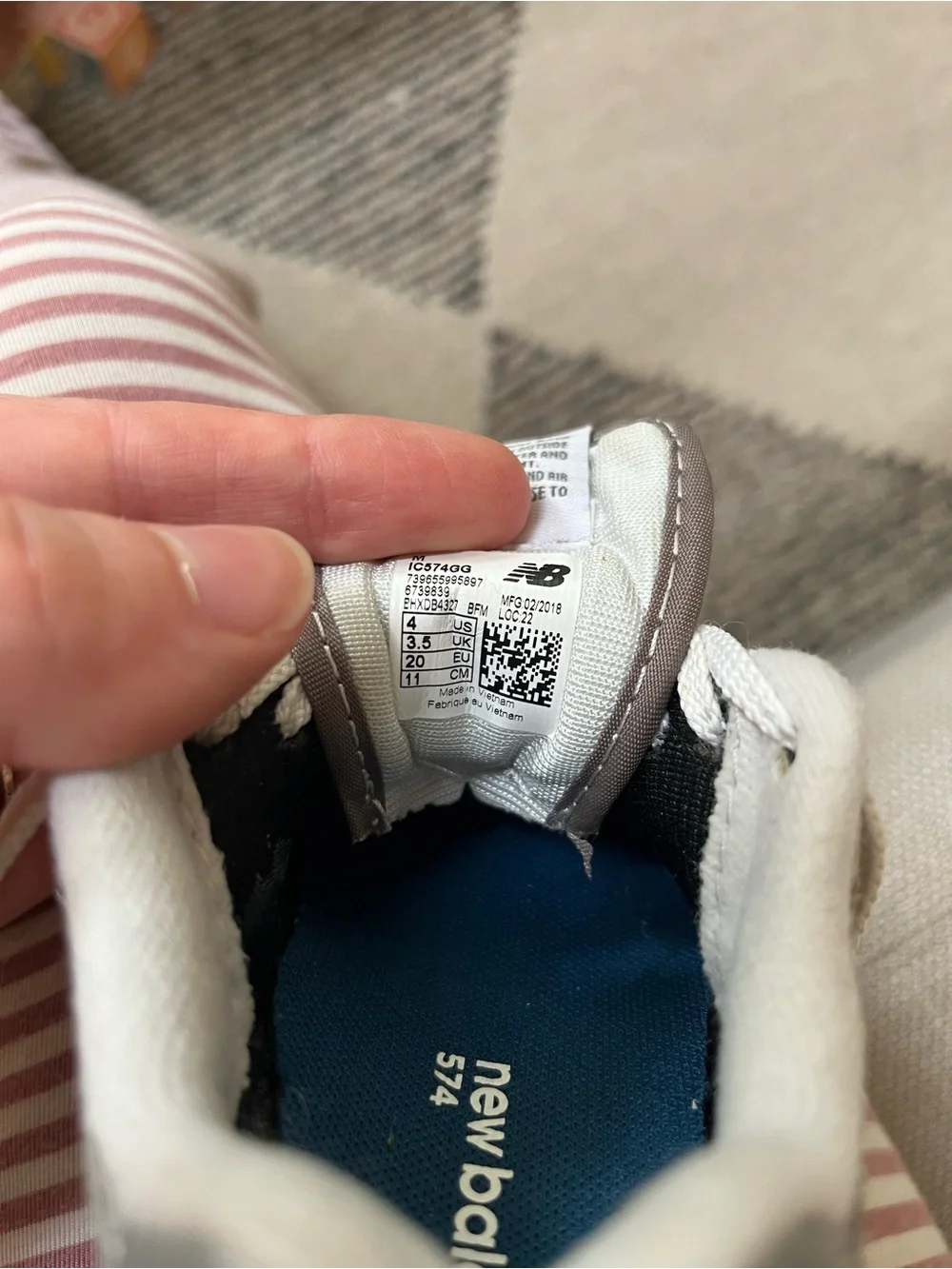 New Balance white logo
